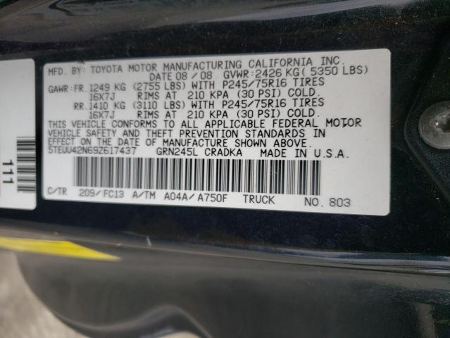 5TEUU42N69Z617437 - 2009 TOYOTA TACOMA ACCESS CAB Qara foto 12