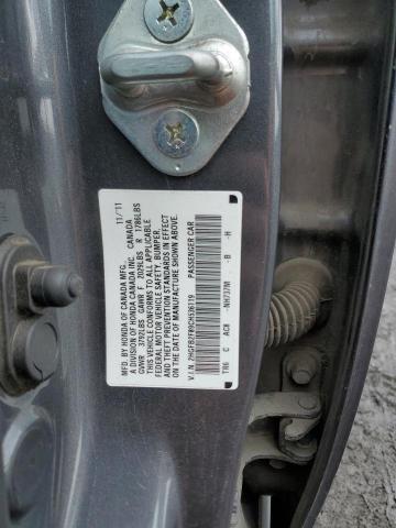 2HGFB2F89CH536119 - 2012 HONDA CIVIC EX GRAY photo 12