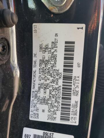 5TFGY5F1XEX157876 - 2014 TOYOTA TUNDRA CREWMAX PLATINUM 黑色 照片 12