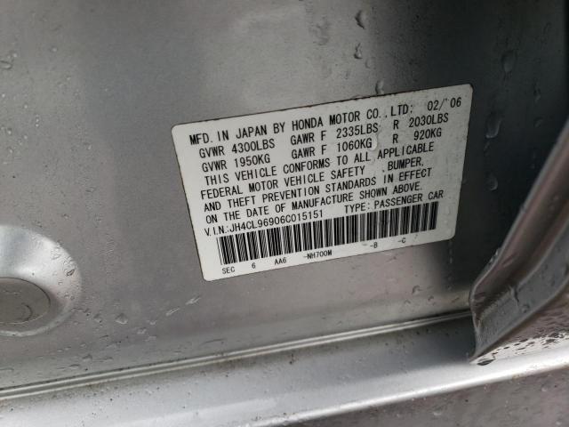 JH4CL96906C015151 - 2006 ACURA TSX SILVER photo 12