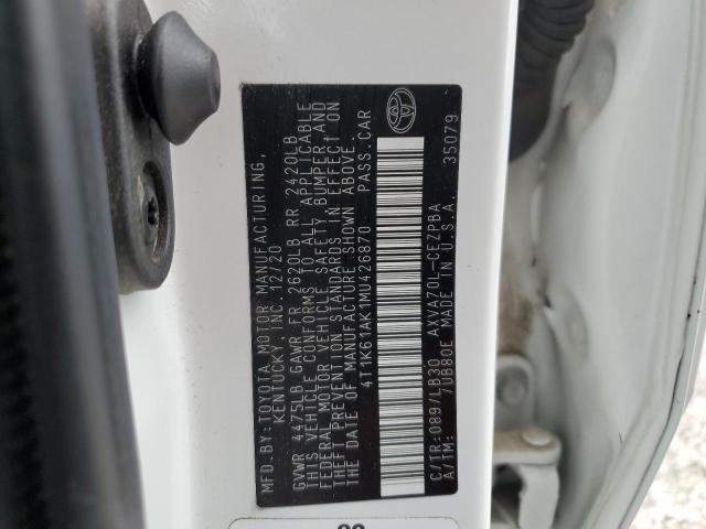 4T1K61AK1MU426870 - 2021 TOYOTA CAMRY XSE WHITE photo 12