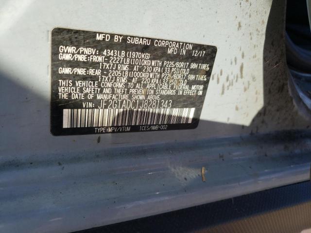 JF2GTADC1J8281343 - 2018 SUBARU CROSSTREK PREMIUM 蓝色 照片 13