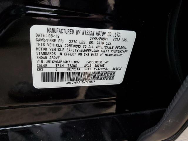 JN1CV6AP1DM711897 - 2013 INFINITI G37 BASE BLACK photo 12