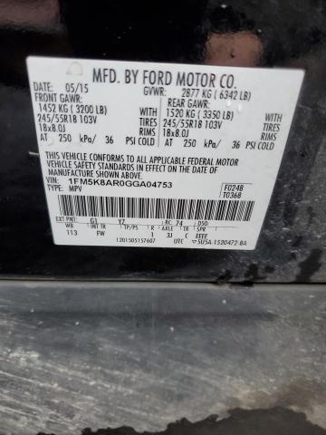 1FM5K8AR0GGA04753 - 2016 FORD EXPLORER POLICE INTERCEPTOR BLACK photo 13