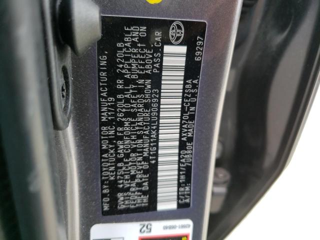 4T1G11AK4LU906923 - 2020 TOYOTA CAMRY SE GRAY photo 12