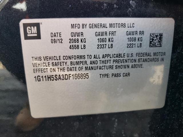 1G11H5SA3DF166895 - 2013 CHEVROLET MALIBU LTZ შავი ფოტო 12