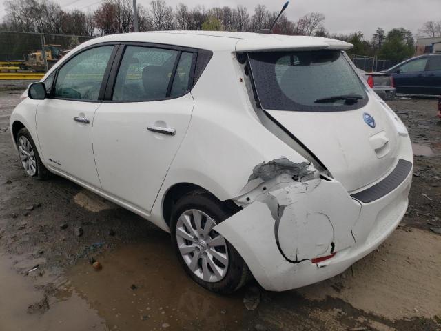 1N4AZ0CP3DC419702 - 2013 NISSAN LEAF S WHITE photo 2