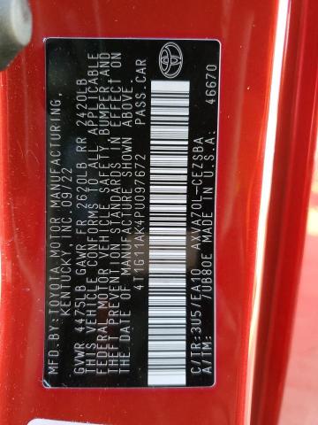 4T1G11AK4PU097672 - 2023 TOYOTA CAMRY SE NIGHT SHADE RED photo 12
