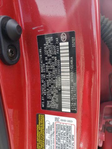 4T1BE46K77U013000 - 2007 TOYOTA CAMRY CE RED photo 12