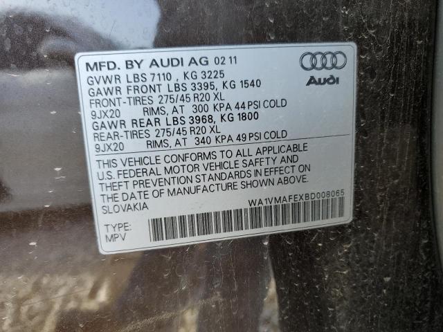 WA1VMAFEXBD008065 - 2011 AUDI Q7 PRESTIGE BROWN photo 13