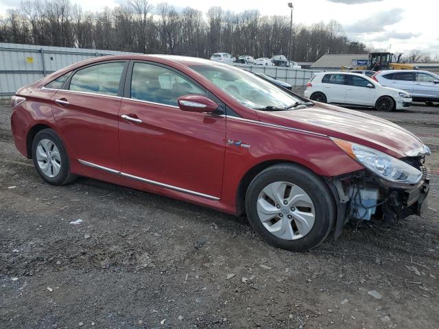 KMHEC4A45DA095625 - 2013 HYUNDAI SONATA HYBRID RED photo 4