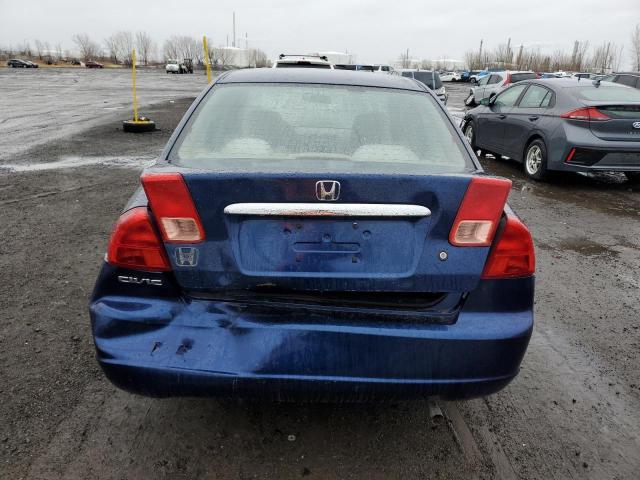 2HGES168X2H902173 - 2002 HONDA CIVIC LX BLUE photo 6