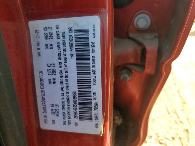 2B3HD46R5YH189953 - 2000 DODGE INTREPID RED photo 12