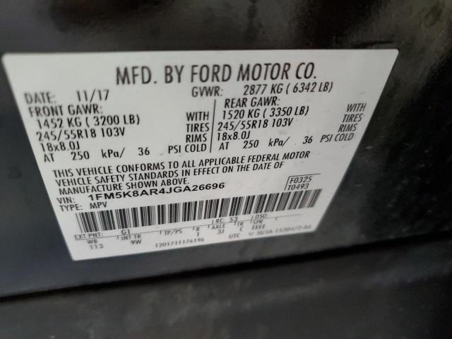 1FM5K8AR4JGA26696 - 2018 FORD EXPLORER POLICE INTERCEPTOR 黑色 照片 14