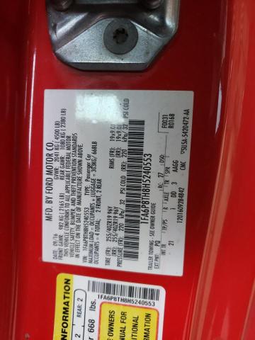 1FA6P8TH8H5240553 - 2017 FORD MUSTANG RED photo 13