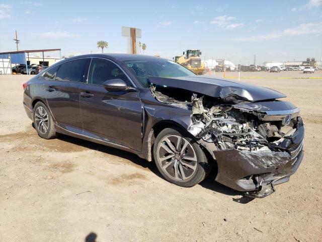 1HGCV3F43MA002580 - 2021 HONDA ACCORD HYBRID EX GRAY photo 4