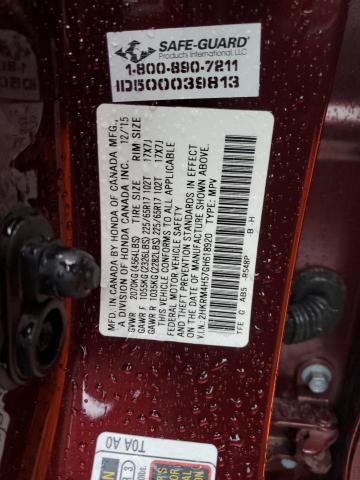 2HKRM4H57GH618920 - 2016 HONDA CR-V EX BURGUNDY photo 12