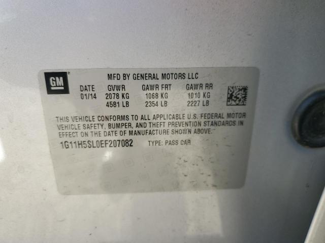 1G11H5SL0EF207082 - 2014 CHEVROLET MALIBU LTZ ვერცხლისფერი ფოტო 12