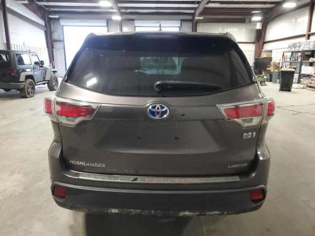 5TDDCRFH3GS017294 - 2016 TOYOTA HIGHLANDER HYBRID LIMITED GRAY photo 6