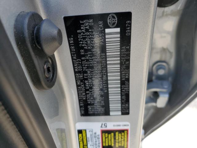 4T1T11BK2RU108698 - 2024 TOYOTA CAMRY SE NIGHT SHADE SILVER photo 12