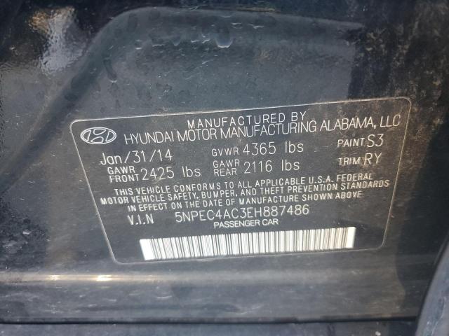 5NPEC4AC3EH887486 - 2014 HYUNDAI SONATA SE BLACK photo 12