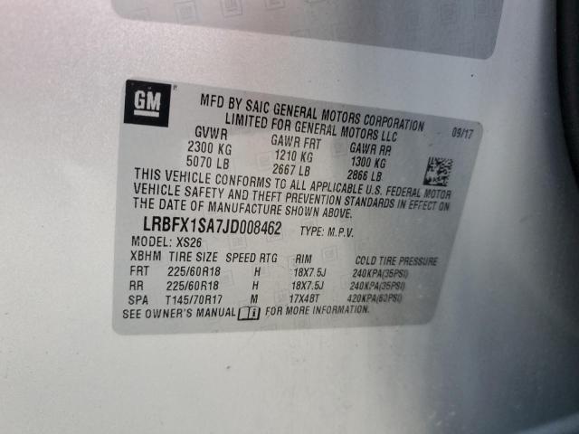 LRBFX1SA7JD008462 - 2018 BUICK ENVISION ESSENCE SILVER photo 13
