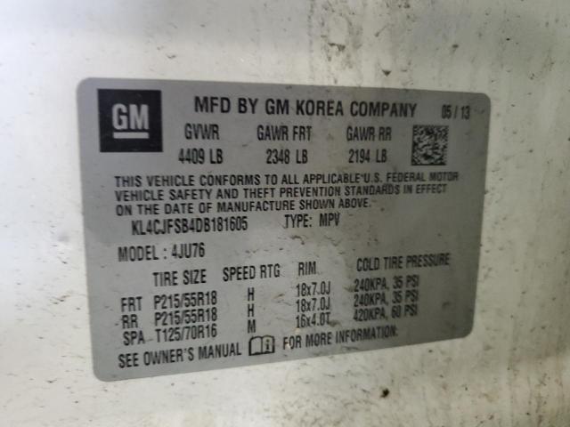 KL4CJFSB4DB181605 - 2013 BUICK ENCORE CONVENIENCE Ağ foto 13