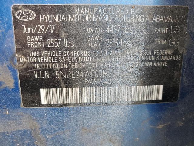5NPE24AF0JH624539 - 2018 HYUNDAI SONATA SE BLUE photo 12