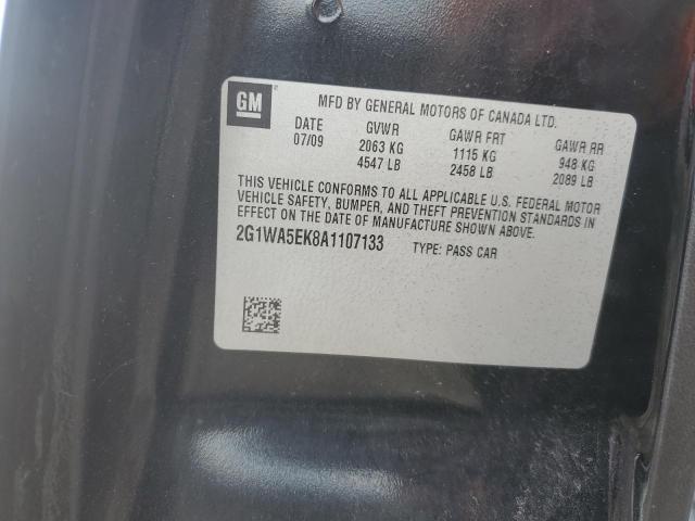 2G1WA5EK8A1107133 - 2010 CHEVROLET IMPALA LS BLACK photo 12