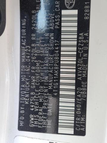 4T1G11AK8PU804417 - 2023 TOYOTA CAMRY SE NIGHT SHADE WHITE photo 13