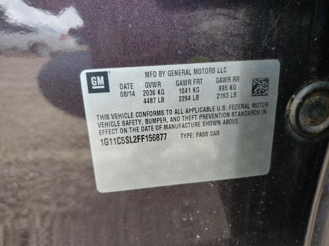 1G11C5SL2FF156877 - 2015 CHEVROLET MALIBU 1LT BROWN photo 12