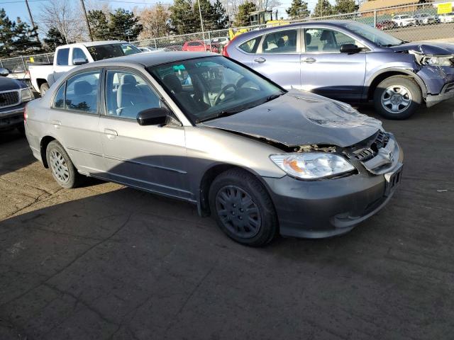 1HGES16565L019605 - 2005 HONDA CIVIC LX GRAY photo 4