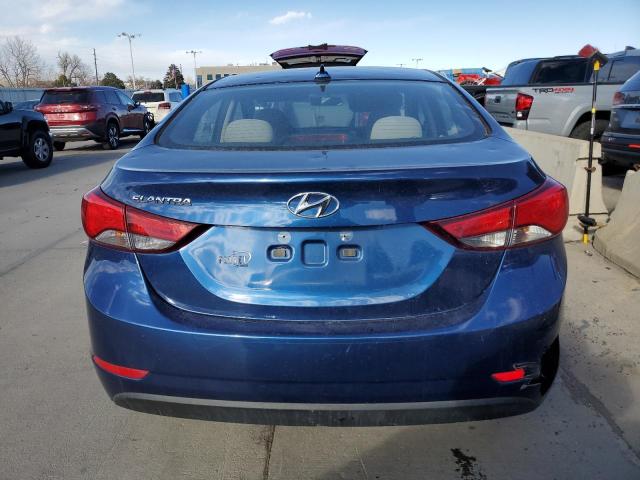 5NPDH4AE4GH779086 - 2016 HYUNDAI ELANTRA SE BLUE photo 6