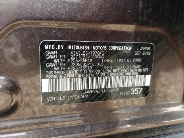 JA4AR3AU1LU008435 - 2020 MITSUBISHI OUTLANDER ES CHARCOAL photo 12