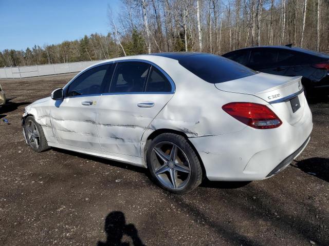 55SWF4KB0FU063591 - 2015 MERCEDES-BENZ C 300 4MATIC WHITE photo 2