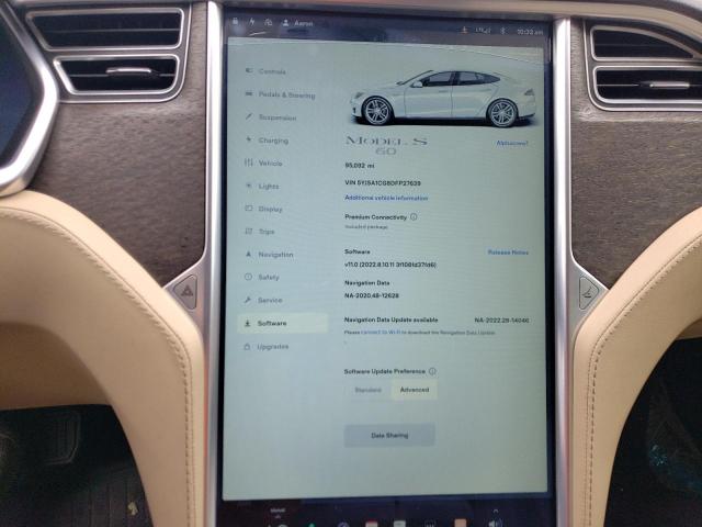 5YJSA1CG8DFP27639 - 2013 TESLA MODEL S Սպիտակ լուսանկար 9