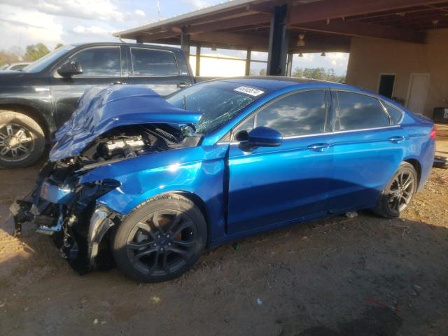 3FA6P0HD7JR126554 - 2018 FORD FUSION SE BLUE photo 1