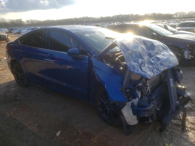 3FA6P0HD7JR126554 - 2018 FORD FUSION SE BLUE photo 4