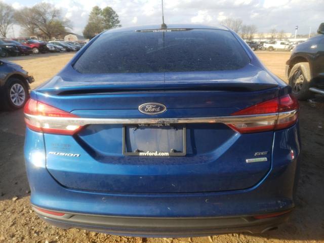 3FA6P0HD7JR126554 - 2018 FORD FUSION SE BLUE photo 6