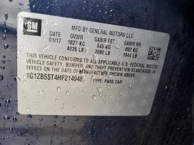 1G1ZB5ST4HF214948 - 2017 CHEVROLET MALIBU LS BLUE photo 12