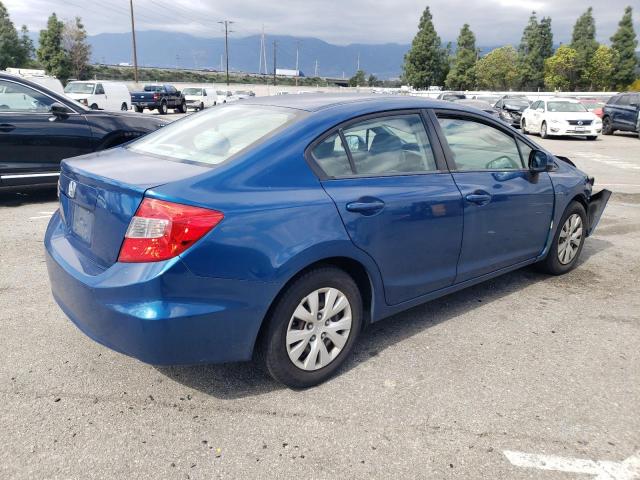 19XFB2F59CE331805 - 2012 HONDA CIVIC LX BLUE photo 3