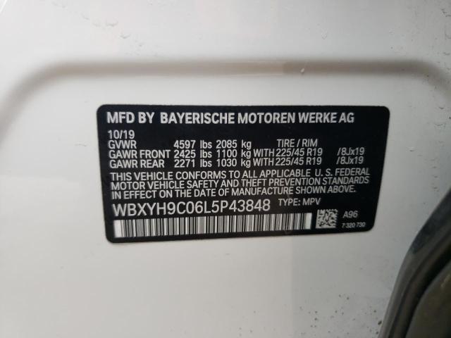 WBXYH9C06L5P43848 - 2020 BMW X2 SDRIVE28I WHITE photo 13