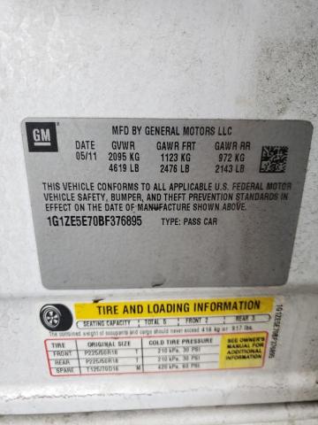 1G1ZE5E70BF376895 - 2011 CHEVROLET MALIBU LTZ თეთრი ფოტო 12