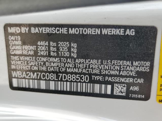 WBA2M7C08L7D88530 - 2020 BMW 230I Білий фото 13