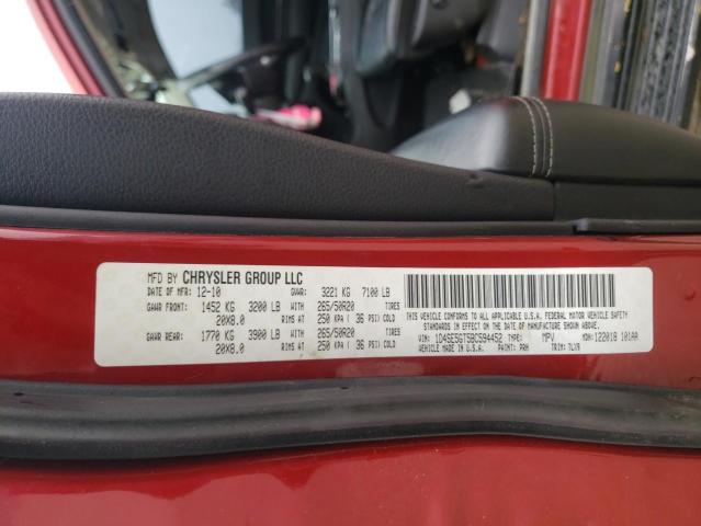 1D4SE5GT5BC594452 - 2011 DODGE DURANGO CITADEL RED photo 12