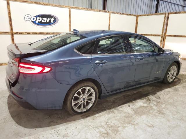 3FA6P0LU9KR191690 - 2019 FORD FUSION SE BLUE photo 3