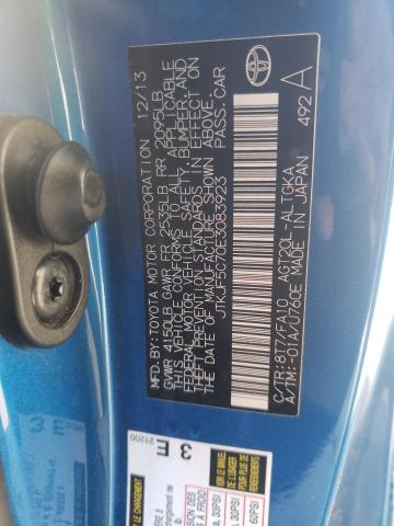 JTKJF5C70E3083923 - 2014 TOYOTA SCION TC ლურჯი ფოტო 12