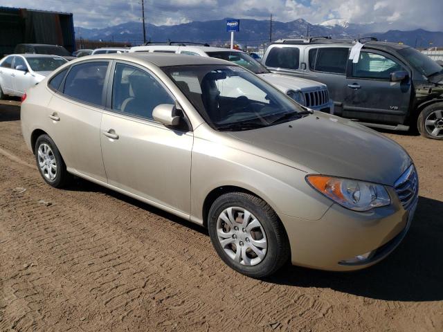 KMHDU4AD9AU973642 - 2010 HYUNDAI ELANTRA BLUE TAN photo 4