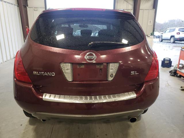 JN8AZ08TX6W414597 - 2006 NISSAN MURANO SL BURGUNDY photo 6