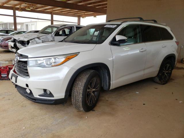 5TDKKRFH6GS163294 - 2016 TOYOTA HIGHLANDER XLE WHITE photo 1